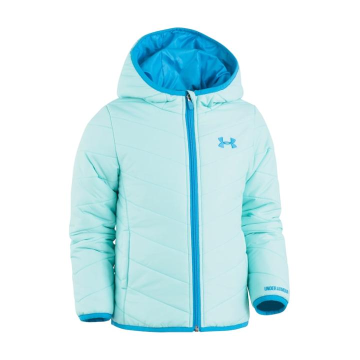 Girls 4-6x Under Armour Midweight Premier Puffer Jacket, Size: 6x, Light Blue