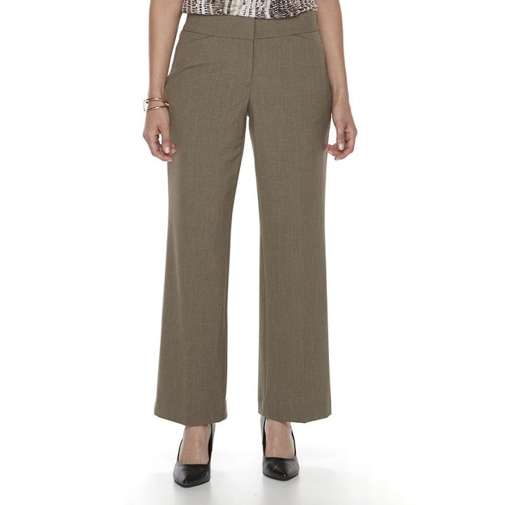 Petite Dana Buchman Curvy Fit Dress Pants, Women's, Size: 8 Petite, Med Brown