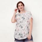 Plus Size Lc Lauren Conrad Graphic Top, Women's, Size: 2xl, White