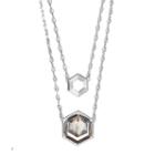 Coco Lane Multistrand Hexagon Necklace, Women's, Size: 18, Black