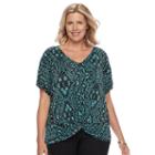 Plus Size Dana Buchman Textured Twist-front Top, Women's, Size: 3xl, Brt Blue