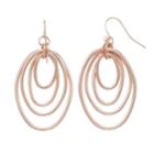 Layered Rose-gold Tone Drop Earrings, Women's, Light Pink