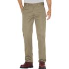 Men's Dickies Slim Straight Fit Twill Work Pants, Size: 42x32, Dark Beige