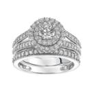 Simply Vera Vera Wang 14k White Gold 1 1/2 Carat T.w. Certified Diamond Double Halo Engagement Ring Set, Women's, Size: 5