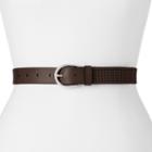 Women's Lee Perforated Leather Belt, Size: Xl, Brown