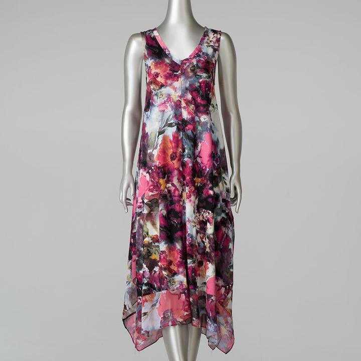 Women's Simply Vera Vera Wang Print Midi Dress, Size: Xs, Light Blue
