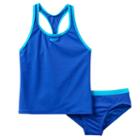 Girls 7-14 Nike 2-pc. Racerback Tankini Swimsuit Set, Girl's, Size: 10, Blue (navy)