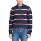 Men's Chaps Classic-fit Striped Quarter-zip Sweater, Size: Large, Blue (navy)