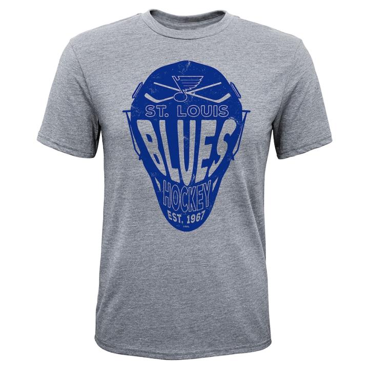 Boys 8-20 St. Louis Blues Helmet Goals Tee, Size: L 14-16, Grey