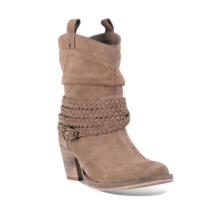 Dingo Twisted Sister Women's Suede Cowboy Boots, Size: Medium (8.5), Brown
