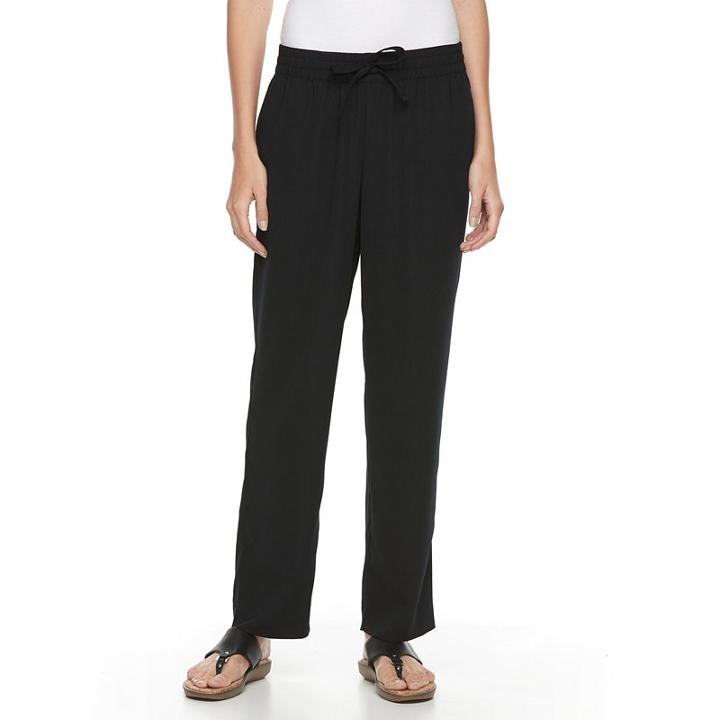 Women's Croft & Barrow&reg; Crepe Soft Pants, Size: S Short, Black