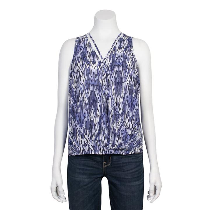 Juniors' Grayson Threads Printed Wrap Tank, Teens, Size: Xl, Blue (navy)