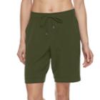 Women's Tek Gear&reg; Woven Bermuda Shorts, Size: Small, Dark Green