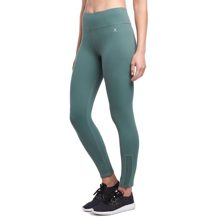 Women's Danskin Adjustable Hem Ankle Leggings, Size: Medium, Dark Green