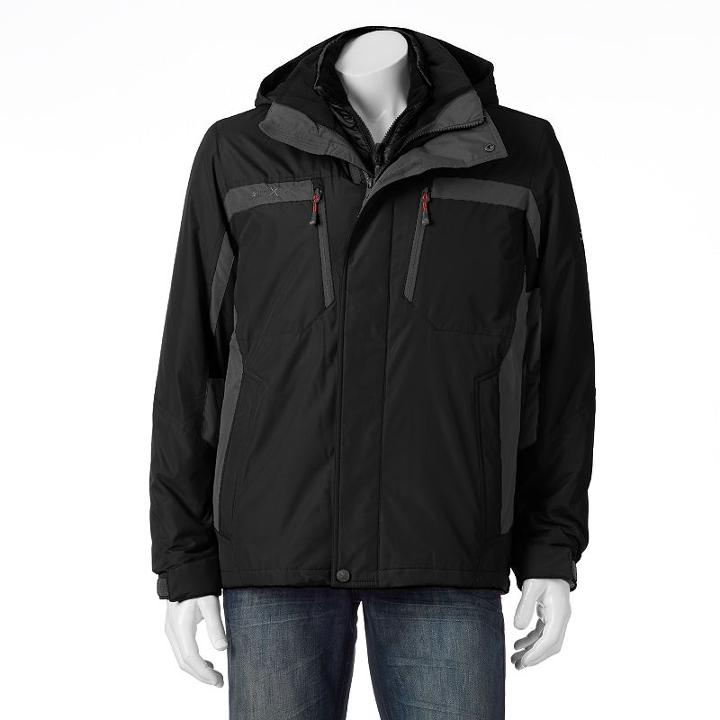 Men's Zeroxposur 3-in-1 Colorblock Systems Jacket, Size: Medium, Black