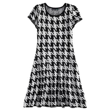 Girls 7-14 My Michelle Houndstooth Pattern Sweater Dress, Size: Small, Red Overfl