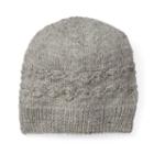 Women's Sijjl Wool Cable-knit Floral Beanie, Grey