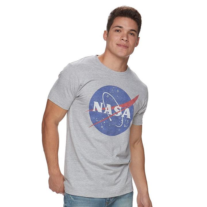 Men's Nasa Logo Tee, Size: Xxl, Grey Other