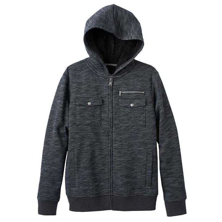 Boys 8-20 Urban Pipeline&reg; Military Fleece Hoodie, Boy's, Size: Large, Black