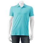 Men's Apt. 9&reg; Jaspe Slim-fit Textured Polo, Size: Large Slim, Turquoise/blue (turq/aqua)
