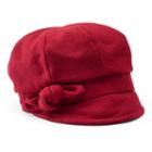 Betmar, Women's Adele Knotted Bow Newsboy Hat, Red Other