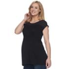 Maternity A:glow Mixed-media Tee, Women's, Size: M-mat, Black