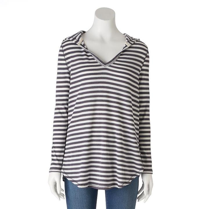 Women's Olivia Sky Striped Thermal Tunic, Size: Small, Med Grey