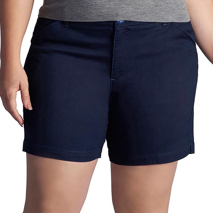 Plus Size Lee Chino Bermuda Shorts, Women's, Size: 18 - Regular, Dark Blue