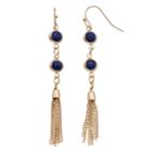 Lc Lauren Conrad Tassel Nickel Free Linear Earrings, Women's, Blue