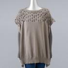 Simply Vera Vera Wang Lace Knit Stitch Poncho, Women's, Grey Other