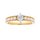 14k Gold 1 Carat T.w. Igl Certified Diamond Pear Engagement Ring, Women's, Size: 8, White