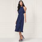 Lc Lauren Conrad Runway Collection Ruffle Midi Dress - Women's, Size: 16, Dark Blue