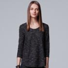 Women's Simply Vera Vera Wang Wavy Jacquard Tee, Size: Large, Black