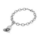 Fiora Stainless Steel Georgia Bulldogs Heart Charm Bracelet, Women's, Size: 8, Grey