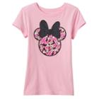 Disney's Minnie Mouse Girls 7-16 Many Minnie's Glitter Bow Graphic Tee, Girl's, Size: Medium, Med Pink