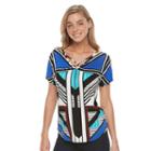 Women's Apt. 9&reg; Strappy V-neck Tee, Size: Xxl, Blue