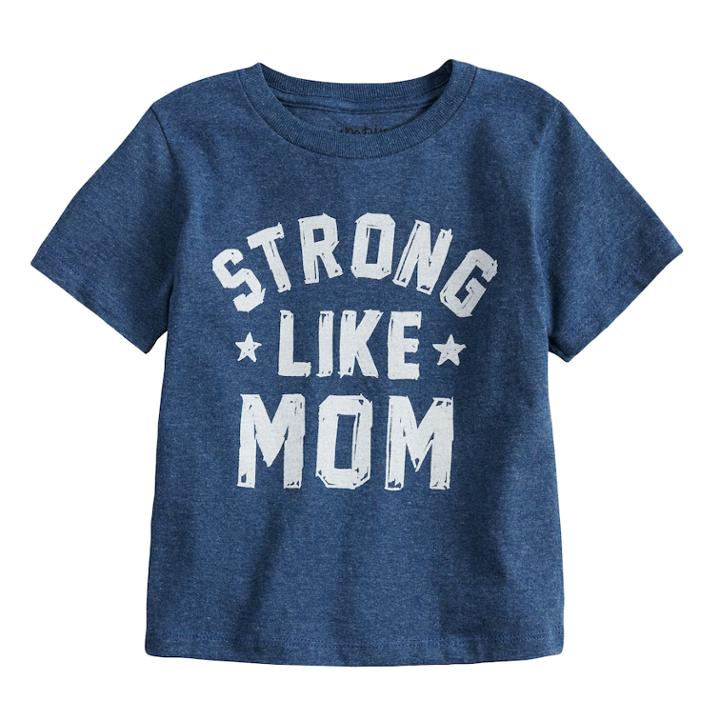 Toddler Boy Jumping Beans&reg; Strong Like Mom Graphic Tee, Size: 4t, Blue (navy)