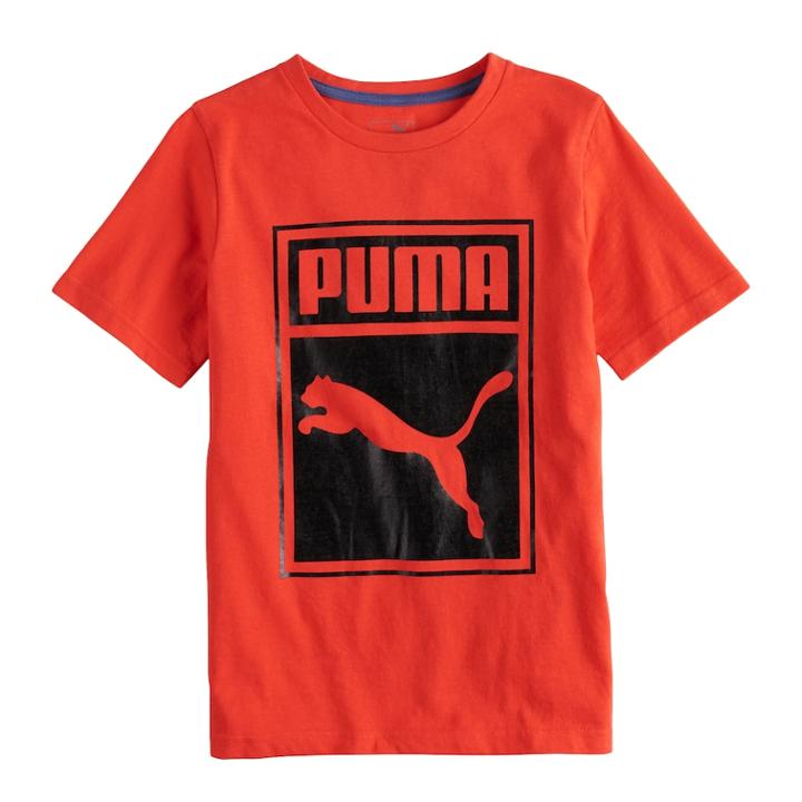 Boys 8-20 Puma Box Tee, Size: Medium, Dark Red