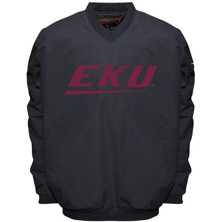 Men's Franchise Club Eastern Kentucky University Focus Windshell Pullover, Size: Xxl, Grey