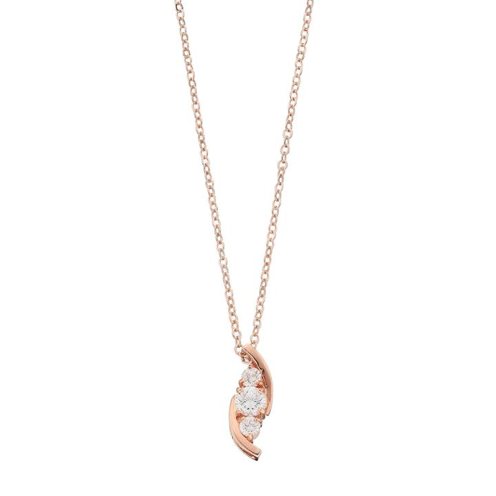 Brilliance 3-stone Bypass Pendant Necklace With Swarovski Zirconia, Women's, White