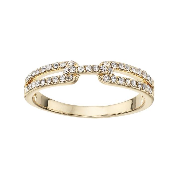 Lc Lauren Conrad Pave Buckle Ring, Women's, Size: 7, Gold