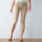 Women's Sonoma Goods For Life&trade; Tie Utility Capris, Size: 12, Med Beige
