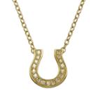 Artistique 18k Gold Over Silver Crystal Horseshoe Link Necklace - Made With Swarovski Crystals, Women's, Size: 16, Yellow