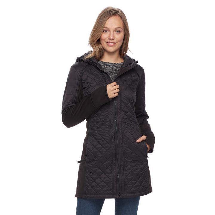Women's Tek Gear&reg; Hooded Quilted Jacket, Size: Medium, Black