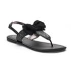 Women's Candie's&reg; Bow T-strap Sandals, Size: Large, Black