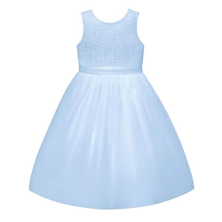 Girls 7-12 American Princess Lace Bodice & Tulle Skirt Dress, Girl's, Size: 10, Blue Other