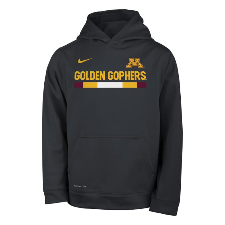Boys 8-20 Nike Minnesota Golden Gophers Therma-fit Hoodie, Size: L 14-16, Grey