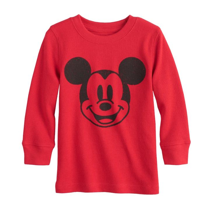Disney Mickey Mouse Baby Boy Thermal Graphic Tee By Jumping Beans&reg;, Size: 12 Months, Med Red