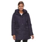 Women's Kc Collections Quilted Hooded Walker Jacket, Size: Large, Purple