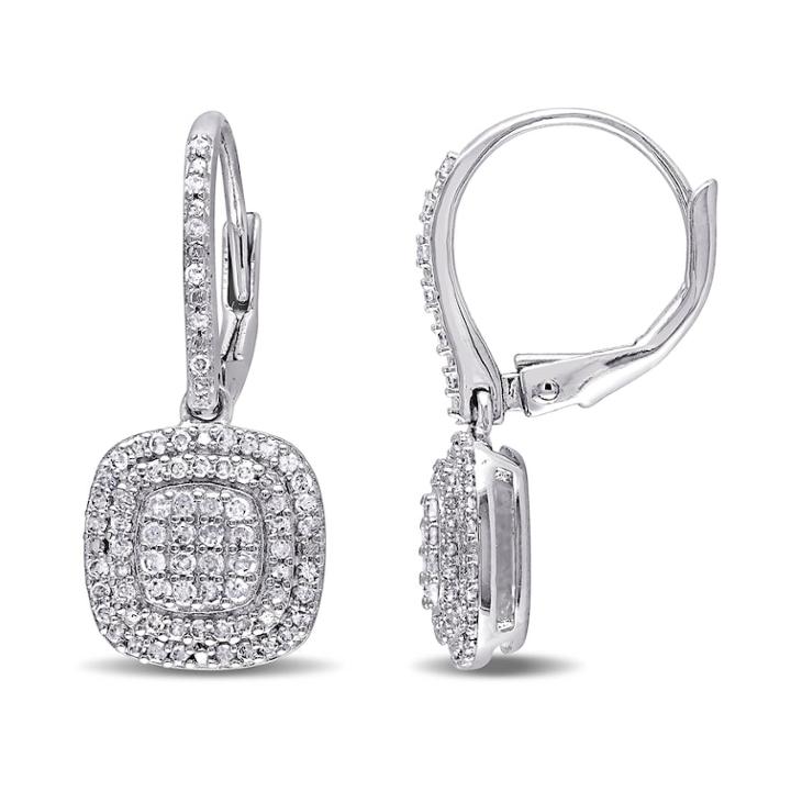 Stella Grace Sterling Silver 1/2 Carat T.w. Diamond Drop Earrings, Women's, White